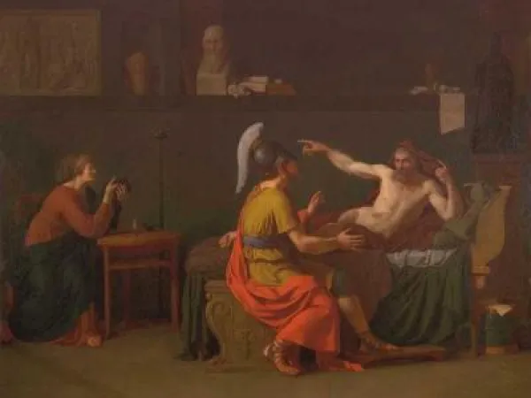 Oil painting of Anaxagoras and Pericles